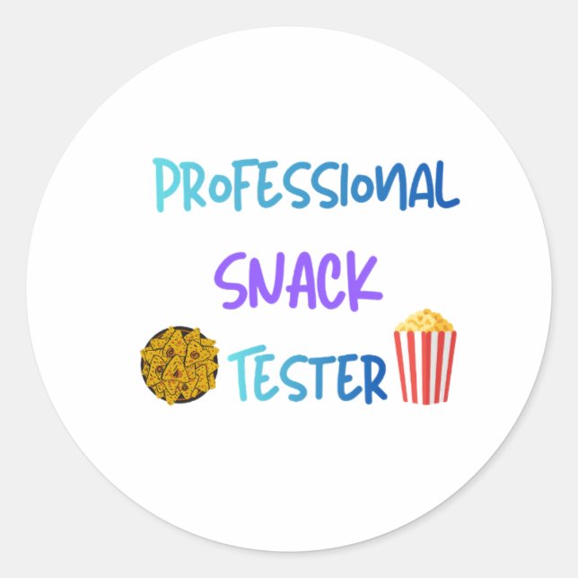 Sticker Rond Testeur de friandises professionnel pour enfants d (Devant)