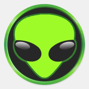 STICKER ROND TÊTE ALIEN VERTE