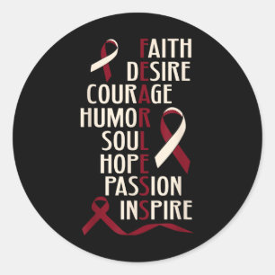 Sticker Rond Tête bucco-dentaire Conscience du cancer Cou sans