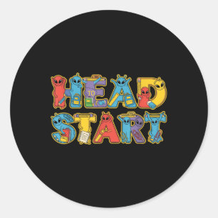 Sticker Rond Tête d'alien drôle pour les garçons à la rentrée s