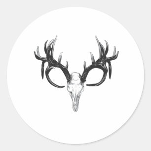 Sticker Rond Tête de cerf