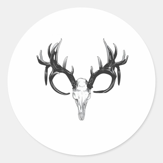 Sticker Rond Tête de cerf (Devant)