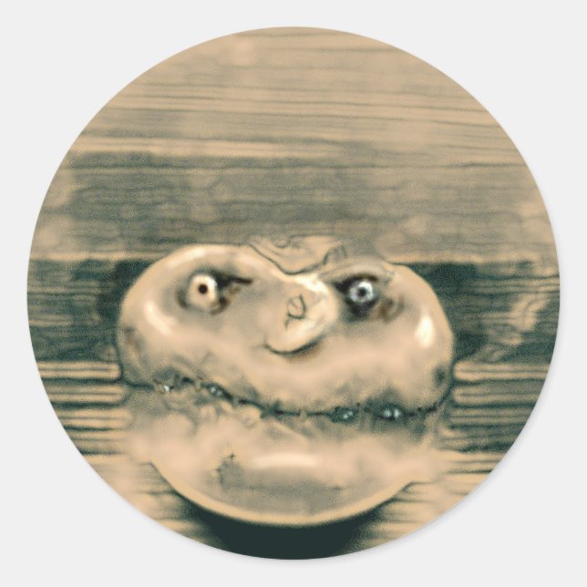 Sticker Rond Tête de champignon (Devant)