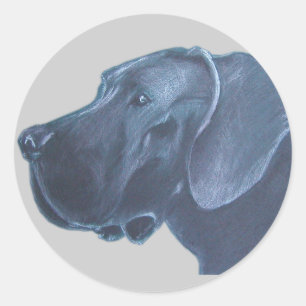 Sticker Rond Tête de chien dessin