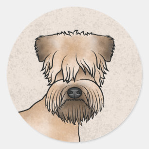 Sticker Rond Tête de chien mignonne de Terrier roux à couche mo
