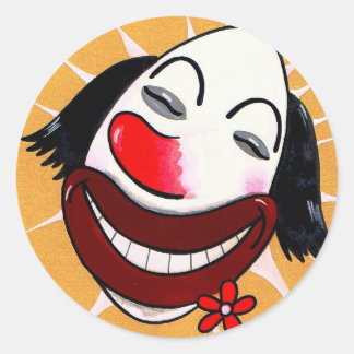 Sticker Rond Tête de dessin pour le sucre