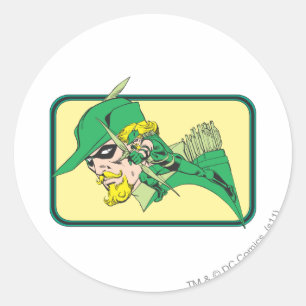 Sticker Rond Tête de flèche verte