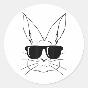Sticker Rond Tête De Lapin Avec Sungels Pour Garçons Hommes Enf