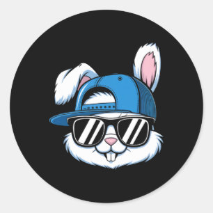 Sticker Rond Tête De Lapin Avec Sungels Pour Garçons Hommes Enf