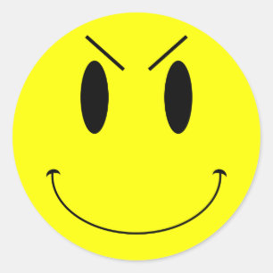 Sticker Rond Tête de mal jaune KRW