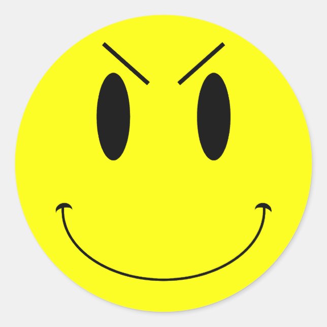 Sticker Rond Tête de mal jaune KRW (Devant)