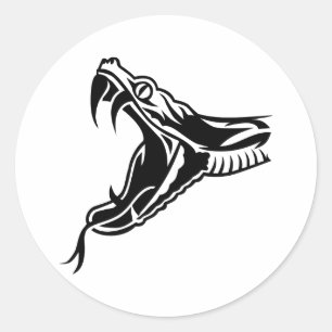 Sticker Rond Tête de serpent