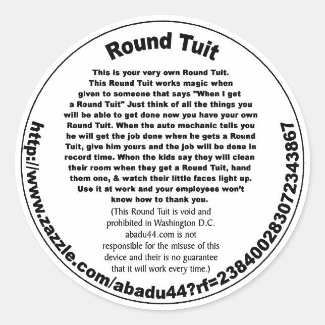 Sticker Rond Tête ronde (Devant)