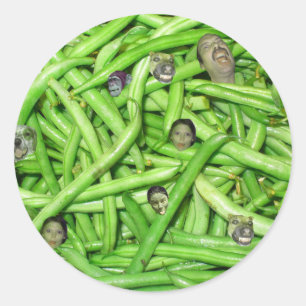 Sticker Rond Têtes de haricots verts !