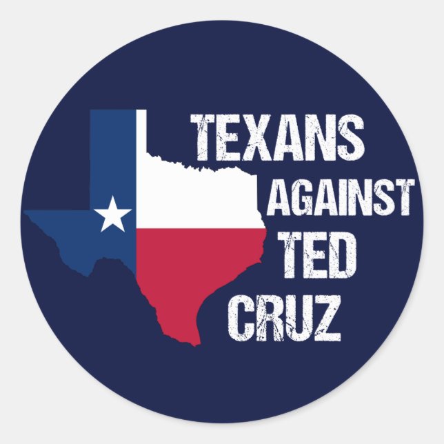 Sticker Rond Texans contre Ted Cruz Texas Démocrate (Devant)