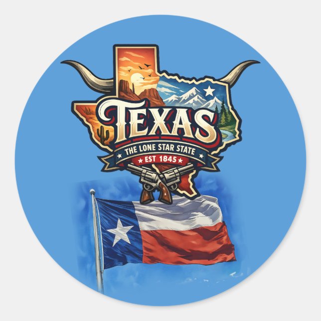 STICKER ROND TEXAS (Devant)