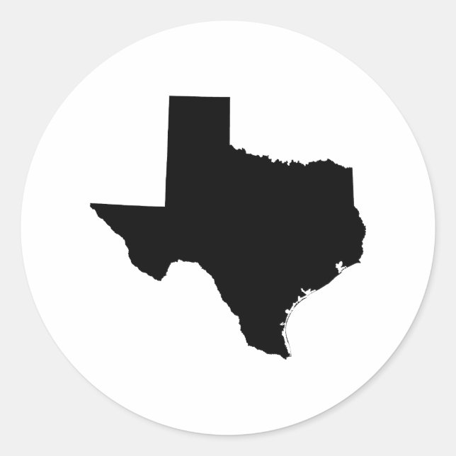 Sticker Rond Texas à Black and White (Devant)