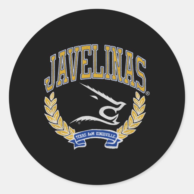 Sticker Rond Texas Am Kingsville Javelinas Victory Blue (Devant)