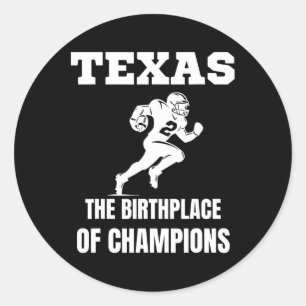 Sticker Rond Texas American Football Champion Légends Joueurs T