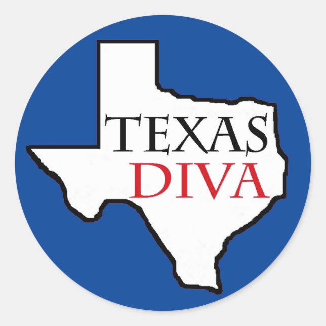 Sticker Rond Texas Diva (Devant)