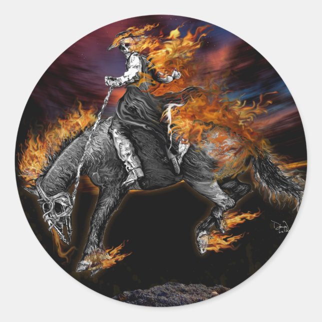 Sticker Rond Texas Ghost Rider (Devant)