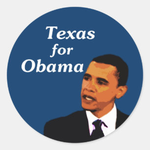 Sticker Rond Texas pour Barack Obama