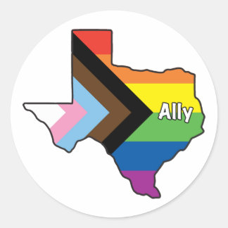 Sticker Rond Texas Pride Ally