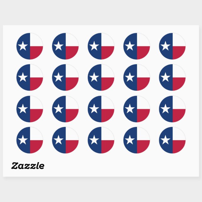 Sticker Rond Texas State Flag USA (Feuille)