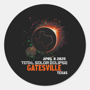 Sticker Rond Texas Total Solar Eclipse 2024