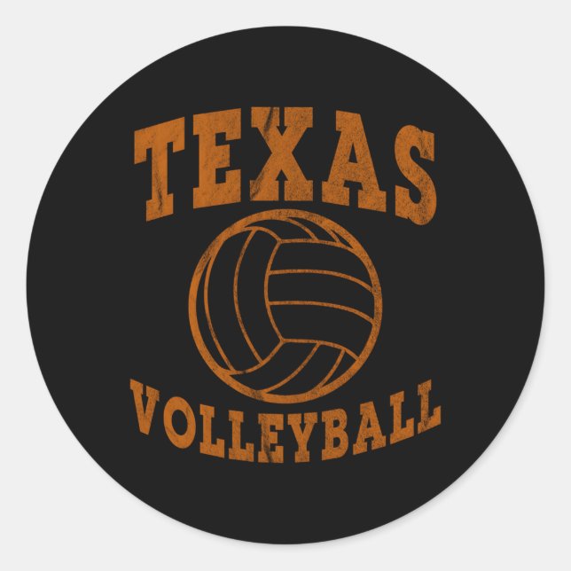 Sticker Rond Texas Volleyball désorganisé (Devant)