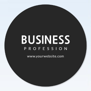 Sticker Rond Texte blanc simple et moderne en noir