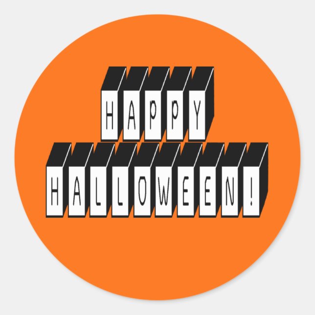 Sticker Rond Texte bloc Halloween (Devant)