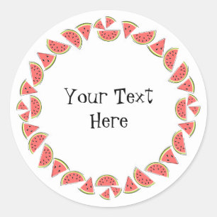 Sticker Rond Texte circulaire de pièces de pastèque