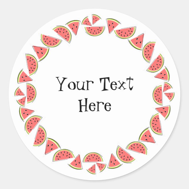 Sticker Rond Texte circulaire de pièces de pastèque (Devant)