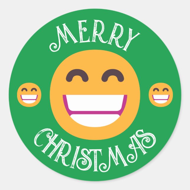 Sticker Rond Texte & Couleurs Personnalisés Faisant Face Emojis (Devant)