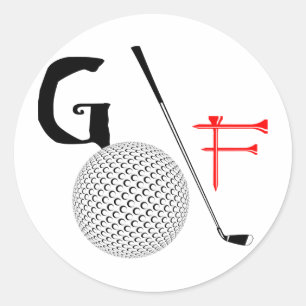 Sticker Rond texte de golf