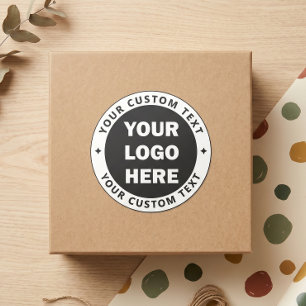 Sticker Rond Texte de logo personnalisé pour la marque commerci