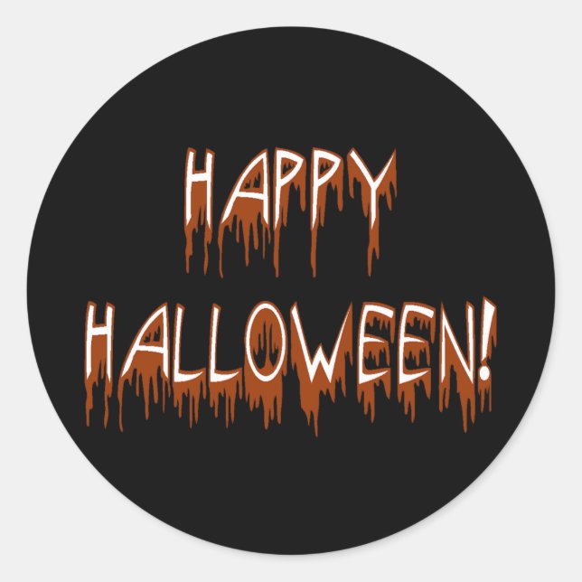 Sticker Rond Texte de souffrance d'Halloween (Devant)