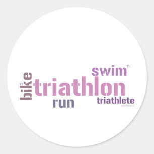 Sticker Rond Texte de triathlon