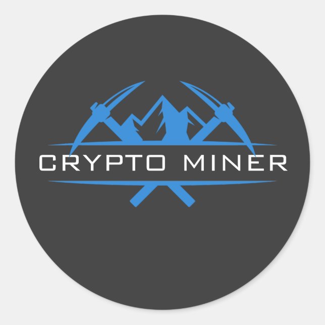 Sticker Rond Texte du nom personnalisé Crypto Miner (Devant)