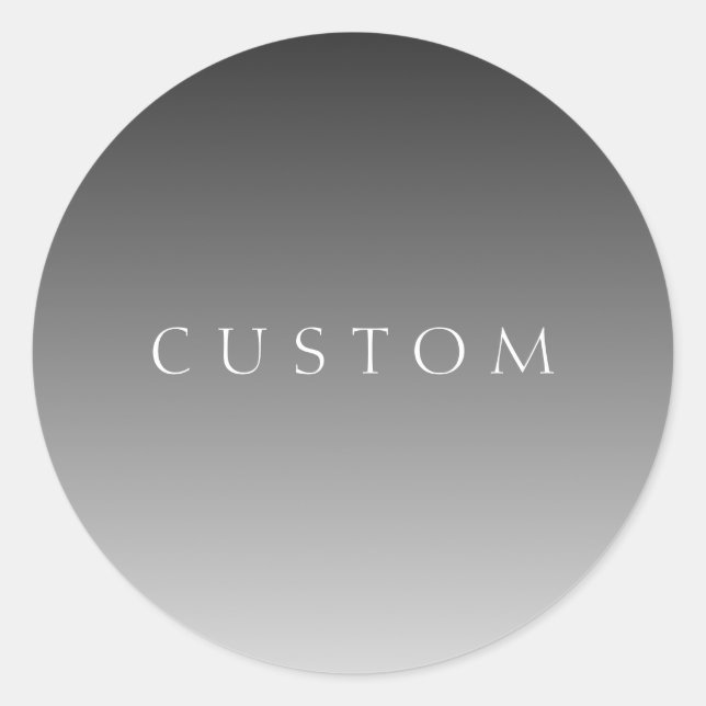 Sticker Rond Texte élégant sur un dégradé ombré gris moderne si (Devant)