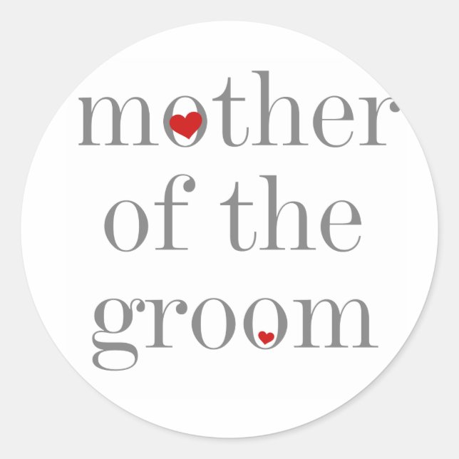 Sticker Rond Texte gris Mère de la chambre (Devant)