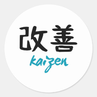 Sticker Rond Texte "Kaizen" basé en japonais