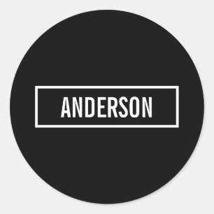 Sticker Rond Texte modifiable moderne dans le cadre style logo