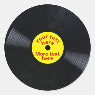Sticker Rond Texte personnalisable de l'enregistreur de vinyle