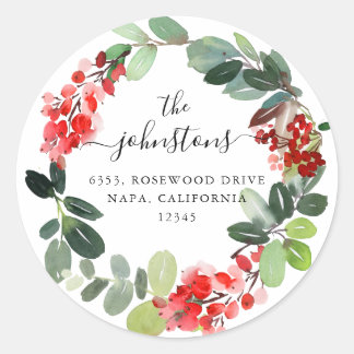 Sticker Rond Texte personnalisé Adresse de retour de couronnes 