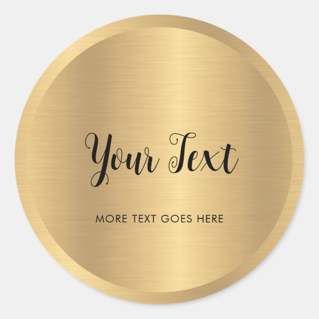 Sticker Rond Texte personnalisé Élégant apparence métallique Fa (Devant)