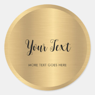 Sticker Rond Texte personnalisé Élégant apparence métallique Fa