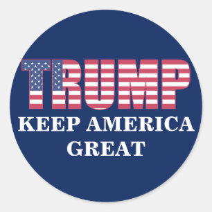 Sticker Rond Texte personnalisé Trump 2020 Garder l'Amérique gr