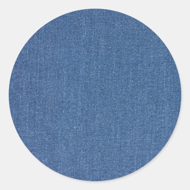 Sticker Rond Textile fabric bleu fashion jean denim (Devant)